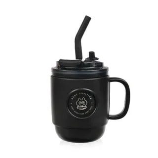 Kubek Termiczny ze Słomką Casno Booker 450 ml Czarny