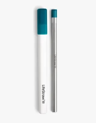 LifeStraw Sip Słomka Filtrująca Ze Stali Nierdzewnej Wielokrotnego Użytku z Etui Laguna Teal