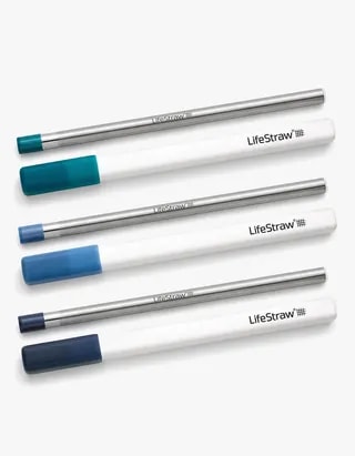 LifeStraw Sip 3-Pack Słomka Filtrująca Ze Stali Nierdzewnej Wielokrotnego Użytku z Etui ZESTAW