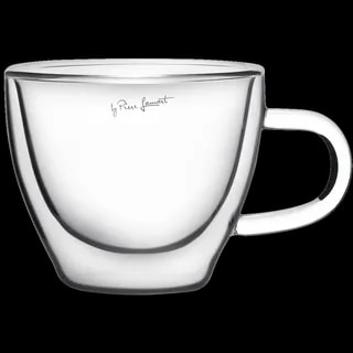 Szklanka termiczna Lamart Vaso do cappuccino o eleganckim i minimalistycznym designie, wyposażona w podwójne ścianki izolujące, które utrzymują optymalną temperaturę napoju. Przezroczysta konstrukcja wykonana z wytrzymałego szkła, idealna do serwowania gorących kaw, cappuccino oraz innych napojów.