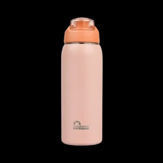 Metalowy termos Majestic Sport Delta o pojemności 750 ml w kolorze różowym. Wyposażony w zakręcane wieczko z przezroczystą pokrywką, która zapewnia szczelność. Na dolnej części widnieje logo marki "Majestic Sport". Produkt ma elegancki, minimalistyczny design i matowe wykończenie, idealne na co dzień i do aktywności sportowych.