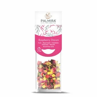 Opakowanie herbaty owocowej Raspberry Dream o pojemności 50g, zawierające suszone owoce i kwiaty. Idealny wybór dla miłośników słodkich naparów, zapewniających wyjątkowy smak i aromat w każdej filiżance.