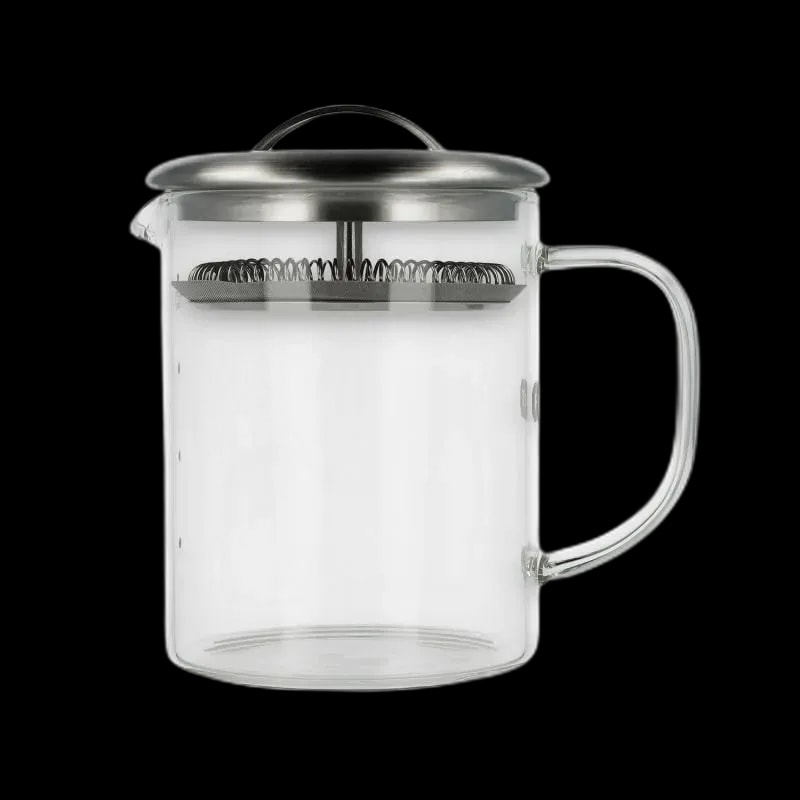 Minimalistyczny dzbanek do herbaty Paper & Tea Cylinder Pot o pojemności 400 ml wykonany jest z przezroczystego szkła borokrzemowego z metalowym sitkiem i pokrywką. Idealny do parzenia herbat liściastych i ziół, łączy elegancki design z funkcjonalnością do codziennego użytku.