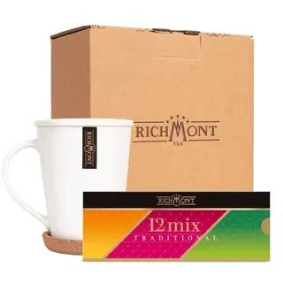 Herbata Richmont Mix Traditional 12 saszetek zestaw porcelanowy do herbaty