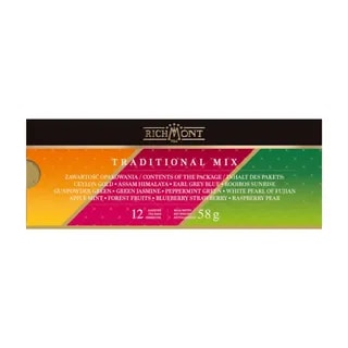 Herbata Richmont Mix Traditional 12 saszetek zestaw porcelanowy do herbaty