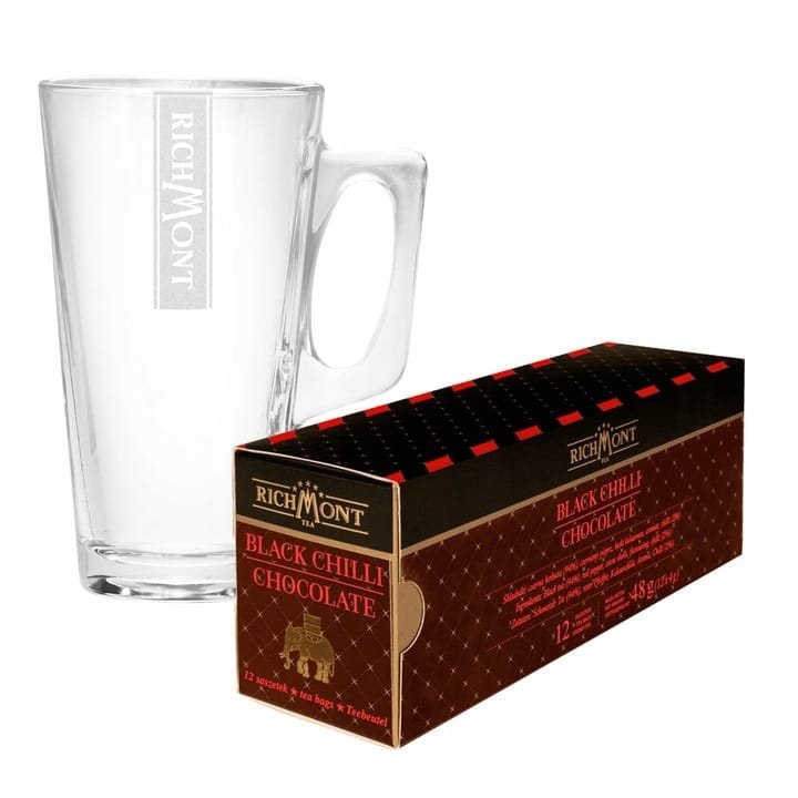 Richmont Black Chilli Chocolate 12 saszetek + Szklanka Hot Winter