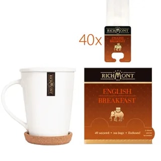 Herbata Richmont English Breakfast 40 saszetek zestaw do celebracji herbaty