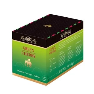Herbata Richmont Green Cherry 40 szt porcelanowy zestaw celebracji herbaty