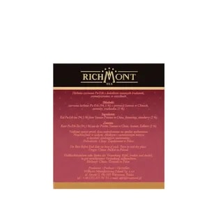 Herbata Richmont Pu-Erh Strawberry 40 szt zestaw do celebracji herbaty