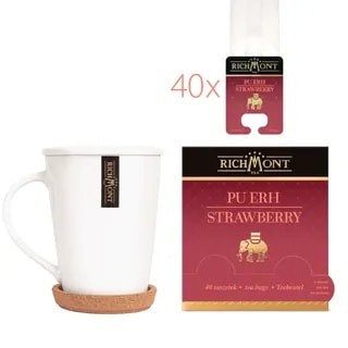 Herbata Richmont Pu-Erh Strawberry 40 szt zestaw do celebracji herbaty