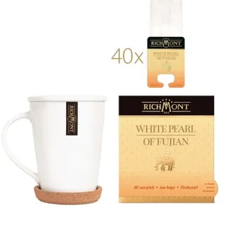 Herbata Richmont White Pearl of Fujian 40 szt porcelanowy zestaw do herbaty