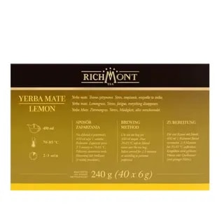 Herbata Richmont Yerba Mate Lemon 40 szt porcelanowy zestaw do herbaty