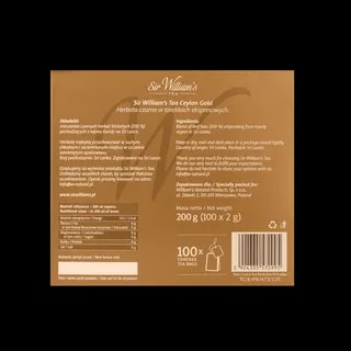 Sir William's Tea Ceylon Gold 100 saszetek