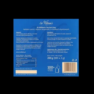 Sir William's Tea Earl Grey 100 saszetek