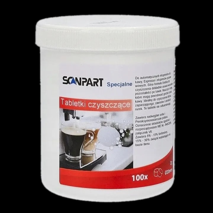 Tabletki czyszczące Scanpart w plastikowym pojemniku, 100 sztuk