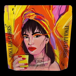 Torba kawy ziarnistej STORY COFFEE COLOMBIA LAS FLORES 250g z ilustracją kobiety