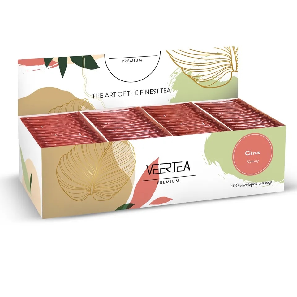 VEERTEA Energetic Citrus - herbata owocowa w saszetkach / kopertkach - 100 torebek
