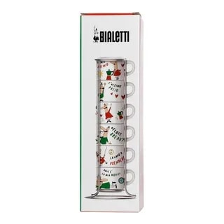 Bialetti Italia - Zestaw 6 filiżanek do espresso na stojaku