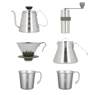 Hario - Outdoor Coffee Full Set - Zestaw akcesoriów kawowych z torbą