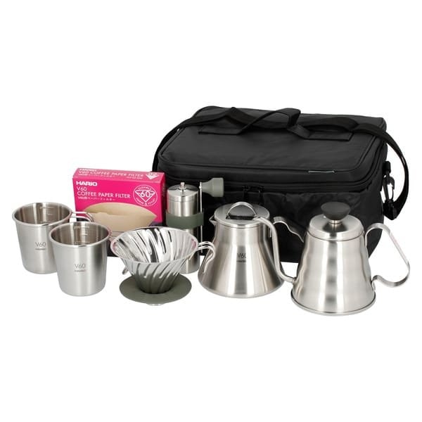 Hario - Outdoor Coffee Full Set - Zestaw akcesoriów kawowych z torbą