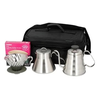Hario - Outdoor Coffee Basic Set - Zestaw akcesoriów kawowych z torbą