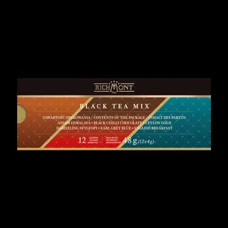 Richmont Black Tea Mix 12 Saszetek + Szklanka Hot Winter