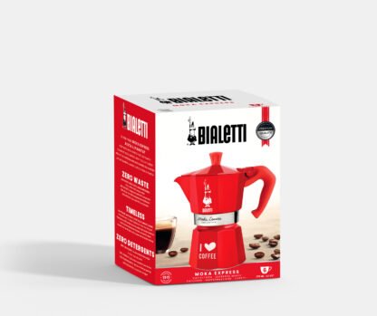 Kawiarka Bialetti Moka Express Love 6tz Czerwona - obrazek 3