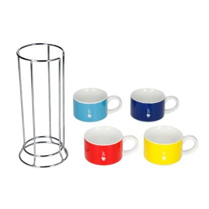 Bialetti Color - Zestaw 4 filiżanek do cappuccino na stojaku - obrazek 2