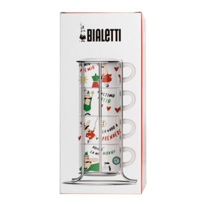 Bialetti Italia - Zestaw 4 filiżanek do cappuccino na stojaku - obrazek 3