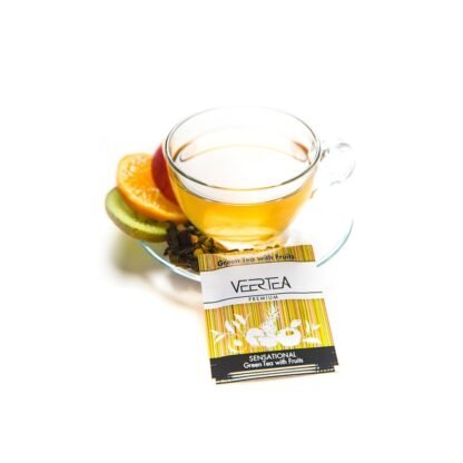 VEERTEA Sensational Green Tea & Fruits- zielona herbata z owocami w saszetkach / kopertkach - 100 torebek - obrazek 2