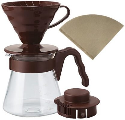 Hario zestaw V60 Pour Over Kit Brown - drip + serwer + filtry - obrazek 2