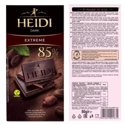 Czekolada Gorzka HEIDI DARK EXTREME 80G - obrazek 2