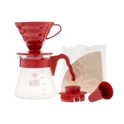 Hario zestaw V60 Pour Over Kit Red - drip + serwer + filtry