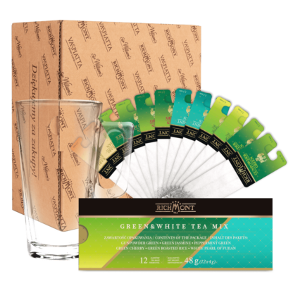 Richmont Green & White Tea Mix 12 Saszetek + Szklanka Hot Winter