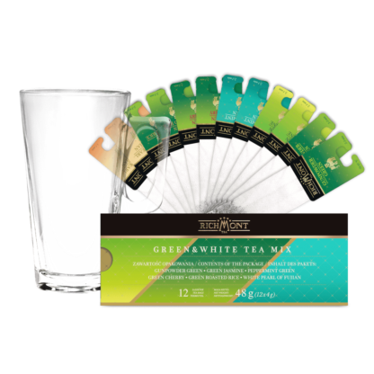 Richmont Green & White Tea Mix 12 Saszetek + Szklanka Hot Winter - obrazek 3