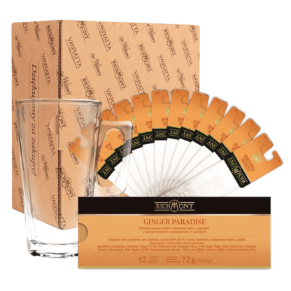 Richmont Ginger Paradise 12 saszetek + Szklanka Hot Winter