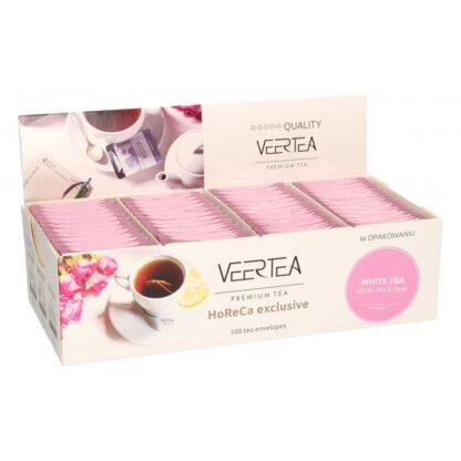 VEERTEA White Tea & Rose - herbata biała z różą w saszekach / kopertkach - 100 torebek