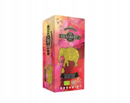 Adalbert's STRAWBERRY Black Tea ORGANIC - 25 x 2g saszetki - obrazek 2