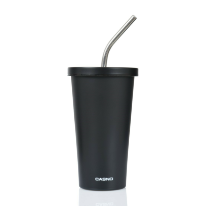 Kubek Termiczny Ze Słomką Casno Gloomy 510 ml Czarny