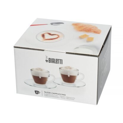 Bialetti Vetro - Zestaw 2 filiżanek ze spodkami do cappuccino - obrazek 3