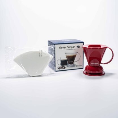 Clever Dripper - Zaparzacz do kawy L 500ml czerwony + 100 filtrów - obrazek 2