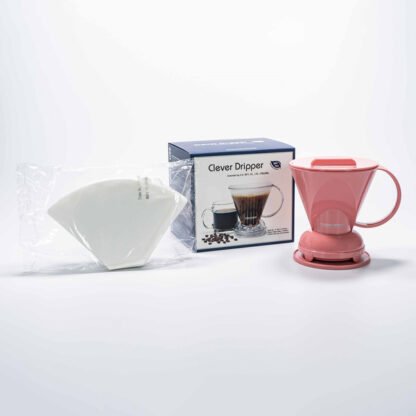 Clever Dripper - Zaparzacz do kawy L 500ml różowy + 100 filtrów - obrazek 2