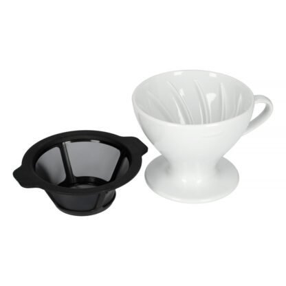 Hario - Ceramiczny Dripper W60-02 Biały - obrazek 2