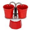Bialetti Mini Express 2tz Czerwona + 2 filiżanki - obrazek 2
