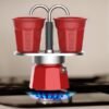 Bialetti Mini Express 2tz Czerwona + 2 filiżanki - obrazek 4
