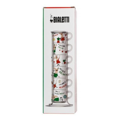 Bialetti Italia - Zestaw 6 filiżanek do espresso na stojaku - obrazek 3