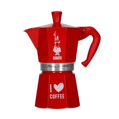 Kawiarka Bialetti Moka Express Love 6tz Czerwona + GRATIS Bialetti Perfetto Moka Classico 100g - obrazek 3