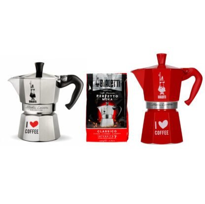 Kawiarka Bialetti Moka Express Love 6tz Czerwona + GRATIS Bialetti Perfetto Moka Classico 100g - obrazek 6