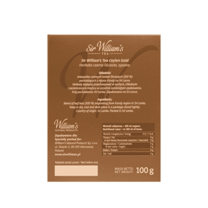 Sir William's Tea Ceylon Gold 100g - obrazek 3