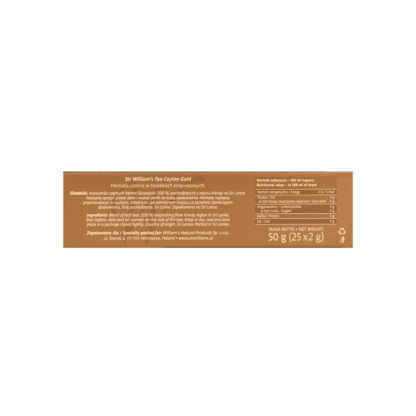 Sir William's Tea Ceylon Gold 25 Torebek - obrazek 4